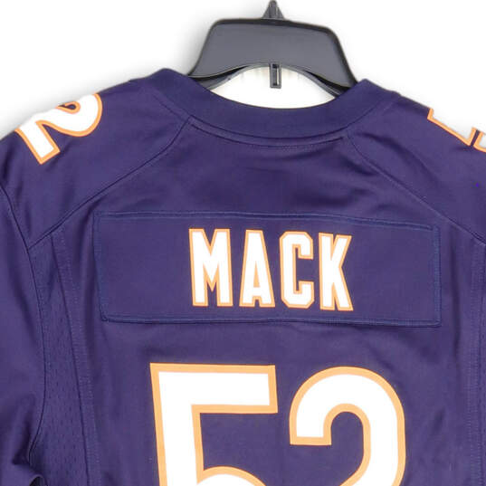 Mens Navy Blue Orange Chicago Bears Khalil Mack #52 Football Jersey Size M image number 4