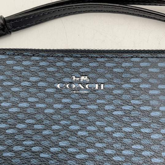 Coach Womens Blue Gray Textured Inner Zip Pocket Coin Purse Wristlet Wallet image number 3