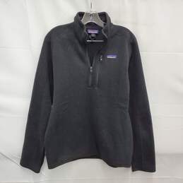 Patagonia MN's Charcoal Heathered Half Zip Fleece Pullover Size S