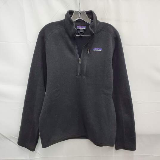 Patagonia MN's Charcoal Heathered Half Zip Fleece Pullover Size S image number 1