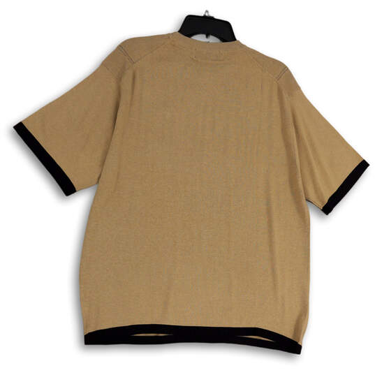 NWT Mens Tan Crew Neck Short Sleeve Stretch Pullover T-Shirt Size 52 image number 2