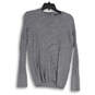 Womens Gray Crew Neck Long Lined Knit Pullover Sweater Size XL image number 1
