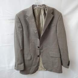 Men's Tan Patterned Oscar De La Renta Suit Jacket No Size Listed