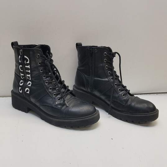 Guess Logo Ankle Combat Boots Black 10.5 image number 3