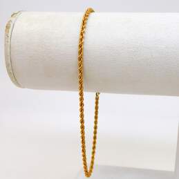 14K Gold Twisted Rope Chain Bracelet 3.7g alternative image