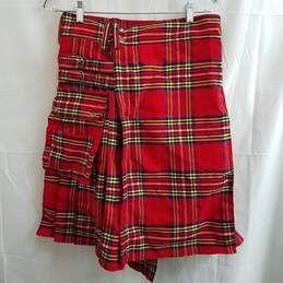 Royal Stewart Tartan Men's Red Plaid Scottish Kilt Size 32