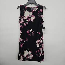 Floral Print Black Purple Sleeveless Dress