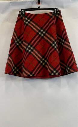 Burberry Women's Red Plaid Skirt - XS