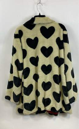 NWT Torrid Womens White Black Faux Fur Heart Wide Lapel Collar Overcoat Size 4 alternative image