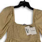 NWT Womens Brown Short Cap Sleeve Square Neck Short A-Line Dress Size 8 image number 4