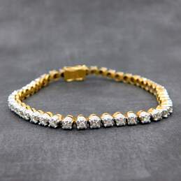 14K Yellow Gold 0.90 CTTW Round Diamond Tennis Bracelet 13.3g