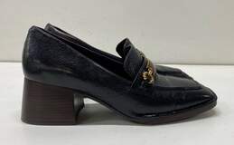 Tory Burch Perrine Black Leather Buckle Heels Shoes Size 8 M