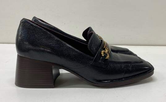 Tory Burch Perrine Black Leather Buckle Heels Shoes Size 8 M image number 1