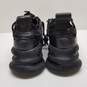 AUTHENTICATED Versace Chain Reaction Black Leather Sneakers Mens Size 44 image number 3