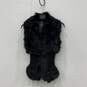 Guess Jeans Womens Black Sleeveless Rabbit Fur Full-Zip Vest Size X-Small image number 1