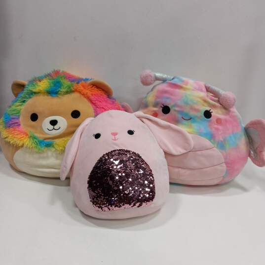 3pc Bundle of Assorted Squishmallow Plush Animals image number 1