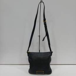 Womens Sia Black Pebbled Leather Shoulder Strap Crossbody Bag