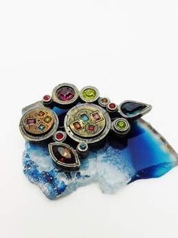 Patricia Locke Swarovski Crystal Colorful Abstract Brooch 24.3g