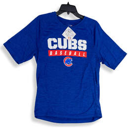 NWT Mens Blue Cubs Baseball Short Sleeve Pullover T-Shirt Size Medium