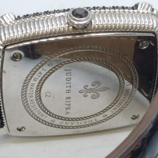 Judith Ripka 31mm Case Brown Stone Bezel and Dial Unisex Designer Quartz Watch image number 8