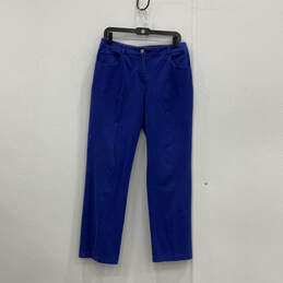 Womens Blue Denim Medium Wash Coin Pocket Regular Fit Cropped Jeans Size 8