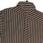 Mens Brown Striped Spread Collar Short Sleeve Button-Up Shirt Size Small image number 4