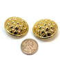 Designer Joan Rivers Gold-Tone White Pearl Round Clip-On Stud Earrings image number 2