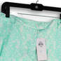 NWT Womens Green White Printed Flat Front Slash Pocket Chino Shorts Size 14 image number 3