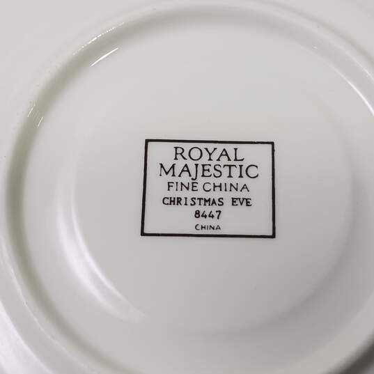 Bundle of Royal Majestic Holiday China Teacups and Saucers image number 4