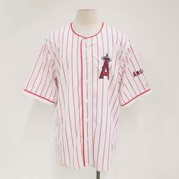 True Fan MLB Men's Anaheim Angels Red Pin Striped Jersey Sz. XL