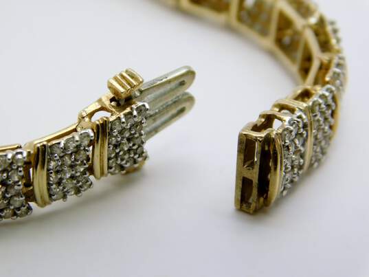 10K Yellow Gold 3.0 CTTW Diamond Tennis Bracelet 10.3g image number 3