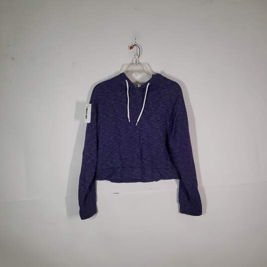 Womens Drawstring Long Sleeve Cropped Pullover Hoodie Size Small image number 1