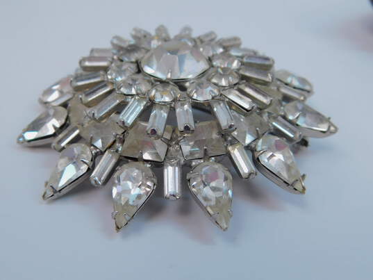 Vintage Icy Rhinestone & Faceted Glass Art Deco Costume Jewelry 153.9g image number 6