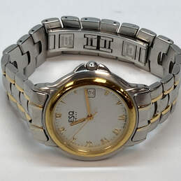 Designer ESQ Swiss Gold Silver Tone Date White Dial Analog Wristwatch alternative image