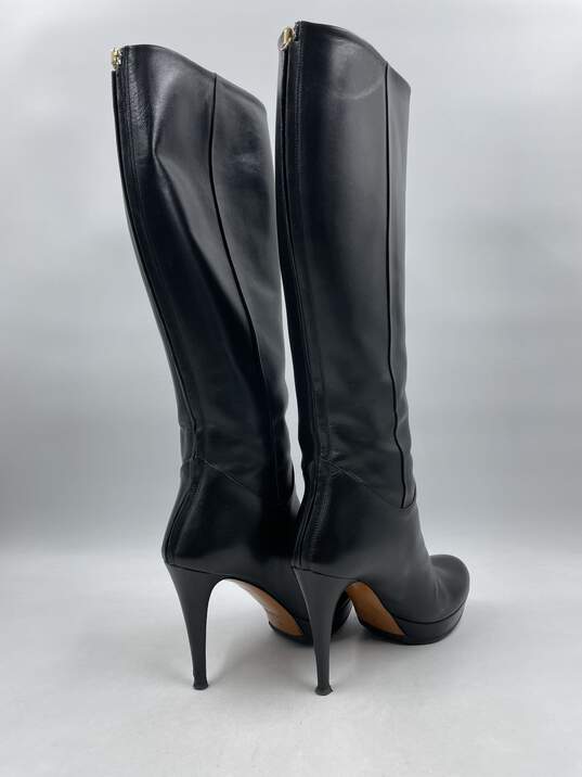Authentic Gucci Black Knee-High Platform Boot W 8 image number 4