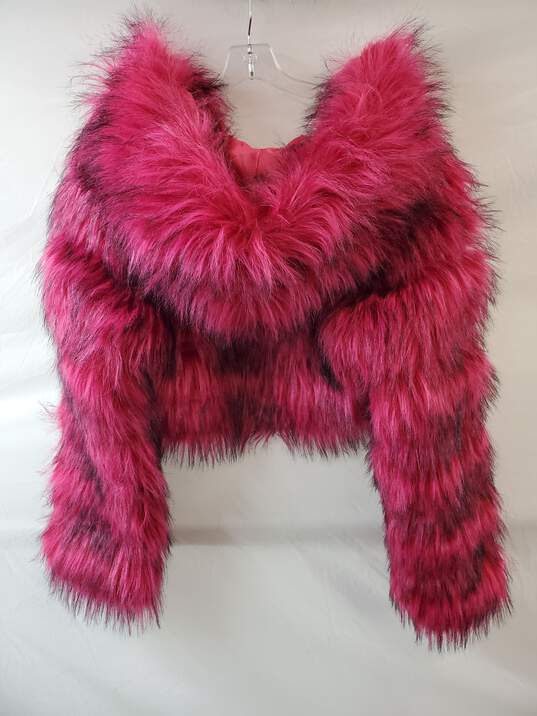 Azalea Wang Akira Pink Gracelle Faux Fur Cropped Jacket Size S image number 2
