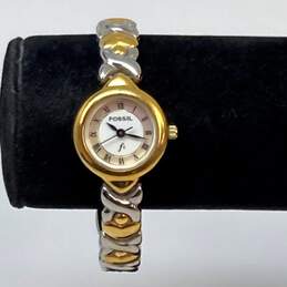 Designer Fossil ES-8730 Two-Tone Quartz Analog Bracelet Wristwatch