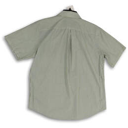 Mens Green Pinstripe Short Sleeve Collared Button-Up Shirt Size 16 - 16 1/2 alternative image