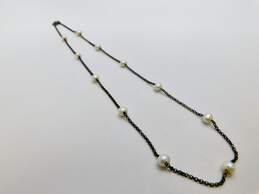 925 Sterling Silver & Pearl Necklace & Bracelet Lot alternative image