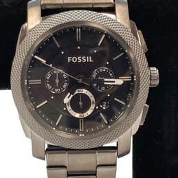 Fossil Machine Chronograph FS-4662 Silver-Tone Quartz Wristwatch 174.3g