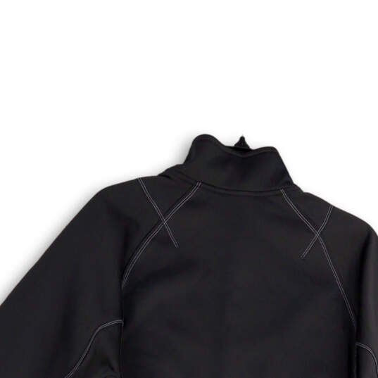 Mens Black Mock Neck 1/4 Zip Long Sleeve Activewear Jacket Size Medium image number 4