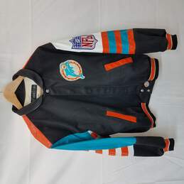 Vintage Jeff Hamilton Miami Dolphins Varsity NFL Jacket Size Medium