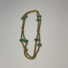 Designer Michael Kors Gold-Tone Turquoise Tone Double Strand Chain Bracelet alternative image