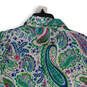 Womens Multicolor Paisley Collared Button Front Blouse Top Size XXL image number 4