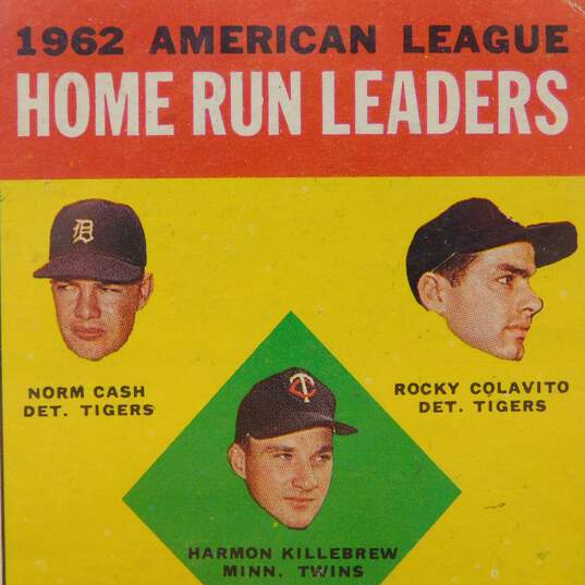 1963 Topps '62 AL HR Leaders Cash Colavito Killebrew Maris Gentle Wagner image number 3