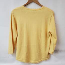 Christopher & Banks Cotton Blend Yellow Pullover Sweater Women's M alternative image