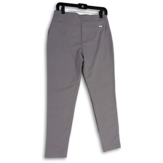 NWT Womens Gray Flat Front Pockets Pull-On Skinny Leg Dress Pants Size 10 image number 2