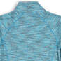 Womens Blue Long Sleeve 1/2 Zip Mock Neck Thumbhole Activewear Top Size S image number 4