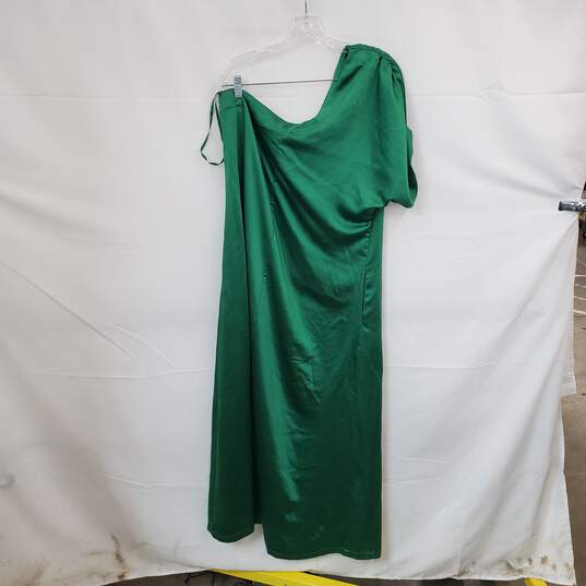 Porridge Clothing Green One Shoulder Long Evening Dress WM Size L NWT image number 1