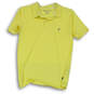 Mens Yellow Classic Fit Short Sleeve Collared Casual Golf Polo Shirt Size L image number 1